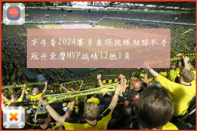 字母哥2024赛季表现抢眼助球队夺冠并荣膺MVP战绩12胜1负